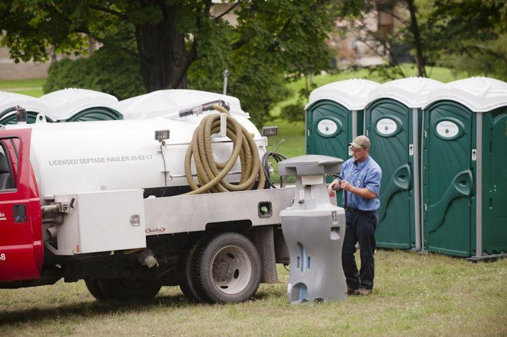 Restocking of toilet paper and sanitation products - portable restroom rental Sacramento CA